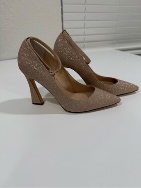Nina New York Glitter  Evening Heels-Pumps in Champagne Size 10M
